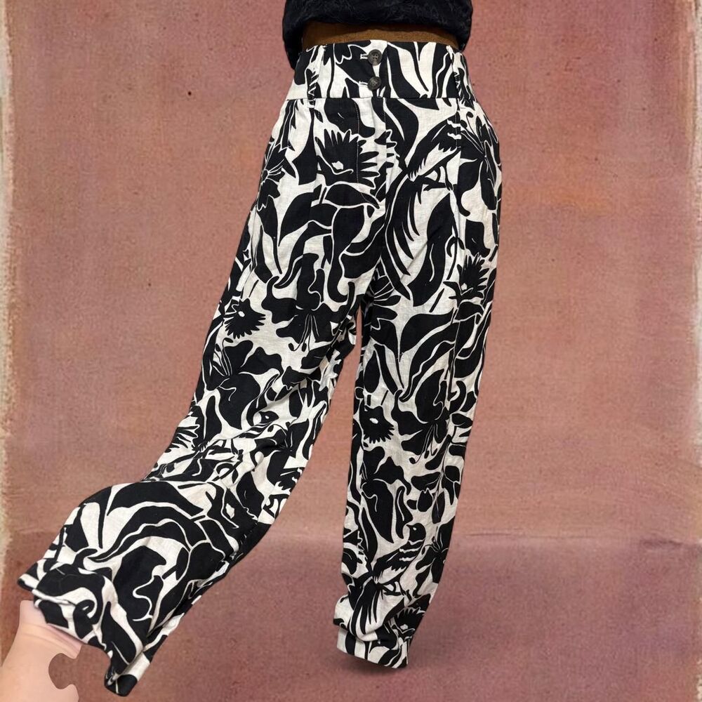 Boden Women's Black and White Trousers